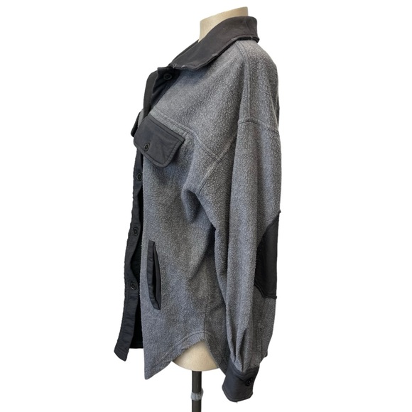 NWT Free People Ruby Jacket Incense Gray Medium Oversized Slouchy Shacket - Picture 4 of 7